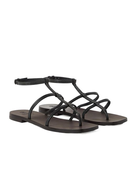 Brunello Cucinelli Brown Precious Strap Sandals