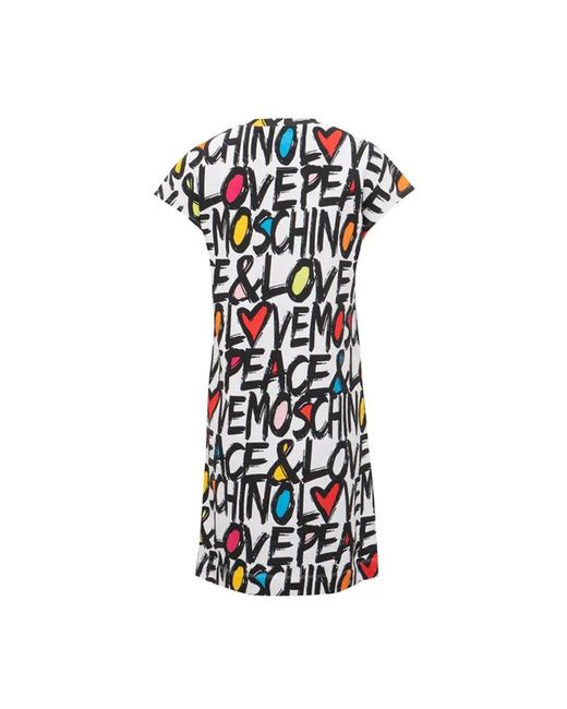 Moschino White A Printed Dress