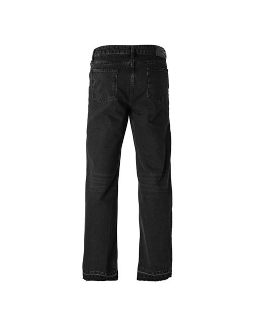 Represent Black Solid Straight Leg Jeans for men