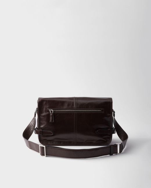 Prada Brown Flap Shoulder Bag for men