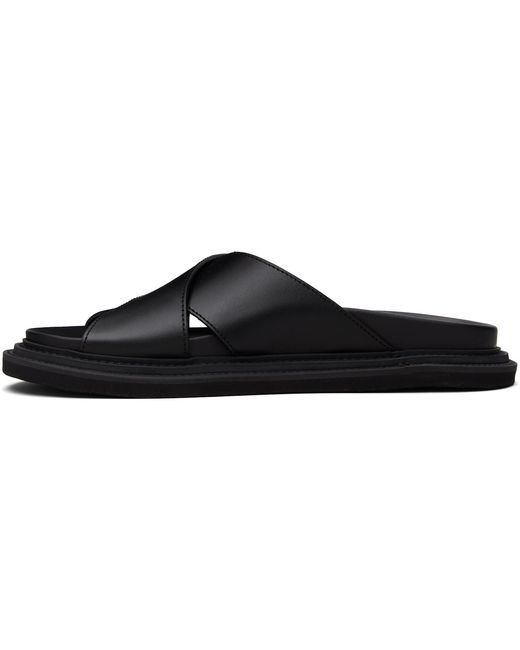 Moschino Brown Logo-Plaque Cross-Strap Flat Sandals for men