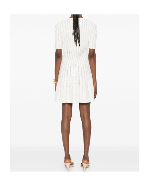 Antonino Valenti White Mimosa Short-Sleeve Mini Dress