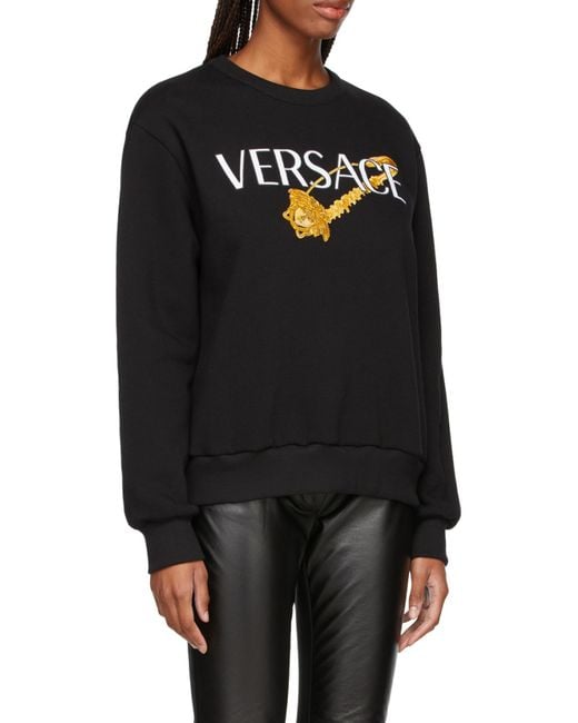 Versace Blue Safety Pin Logo Sweatshirt