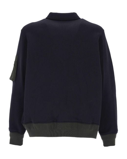 Sacai Blue Long-Sleeve Sweatshirt for men