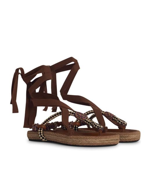 Isabel Marant Brown Étoile Gypsa Strapped Sandals