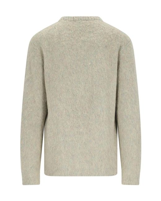 Lemaire Gray Crew-Neck Brushed-Effect Jumper for men