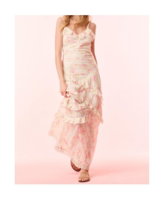 LoveShackFancy Natural Nocelle Ruffled Maxi Dress
