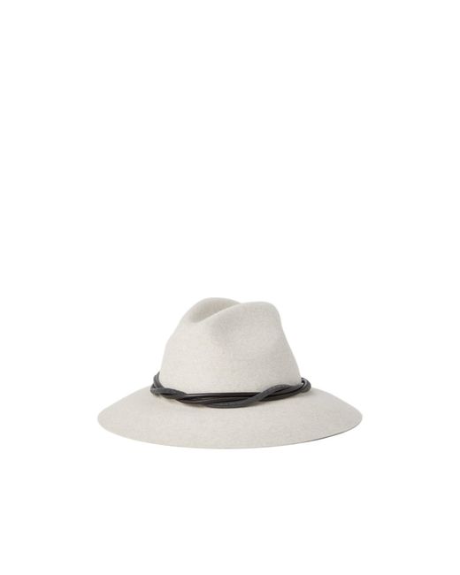 Brunello Cucinelli White Wide Brim Fedora
