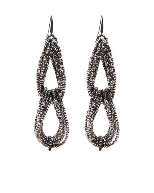 Brunello Cucinelli White Vetro Drop Earrings