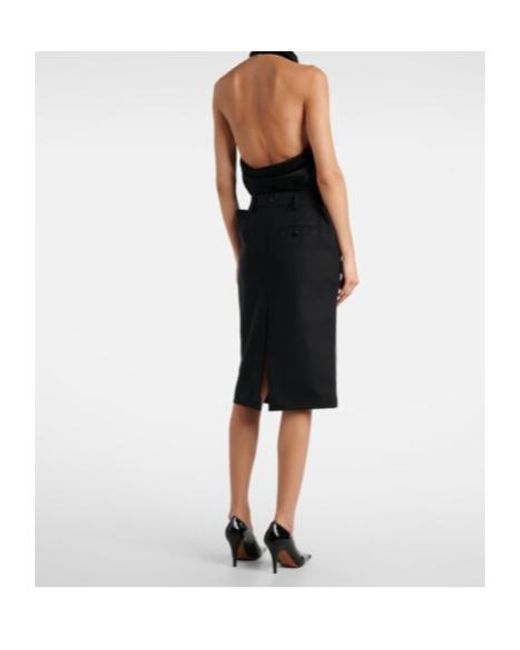 Stella McCartney Brown Snake-Effect Midi Skirt