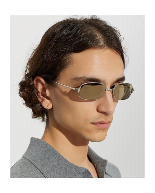 McQueen White Full Frame Sunglasses for men