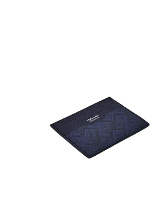 Ferragamo Blue Ferragamo Monogram Credit Card Holder for men