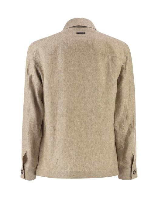 Peserico Natural Patch Pocket Linen Jacket for men