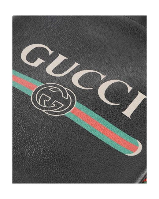 Gucci Black Logo Drawstring Backpack