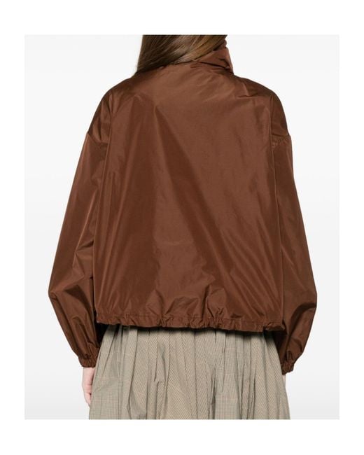 Herno Brown Short Techno Taffeta Jacket