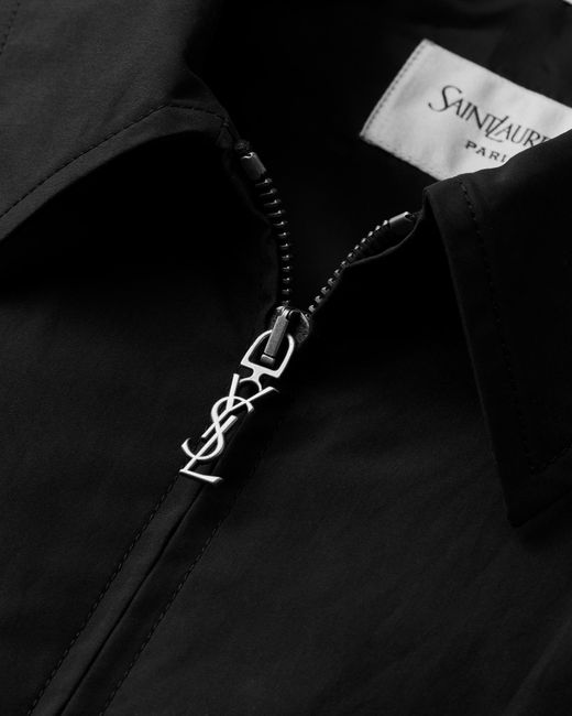 Saint Laurent Black Cotton Zip-Up Jacket for men