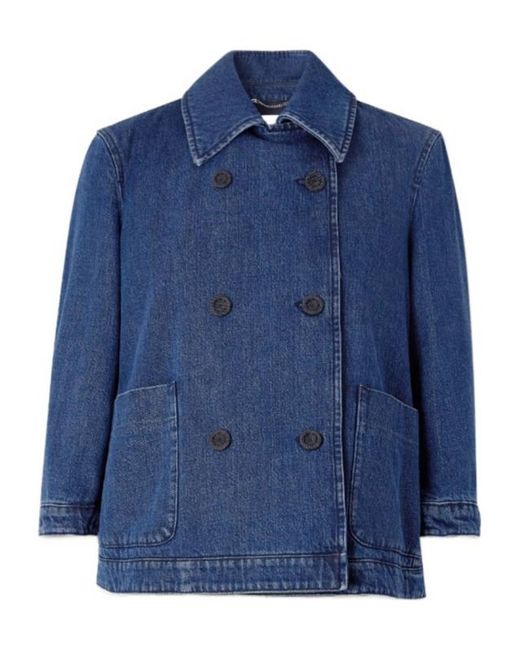 Altuzarra Blue Double-Breasted Denim Jacket