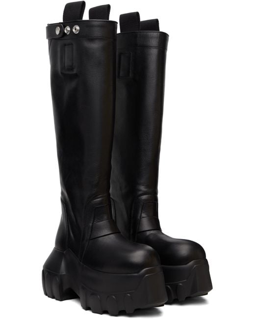 Rick Owens Black Rmega Tractor Tall Boots for men