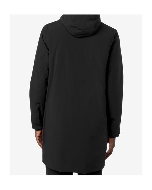 K-Way Black Logo Parka for men