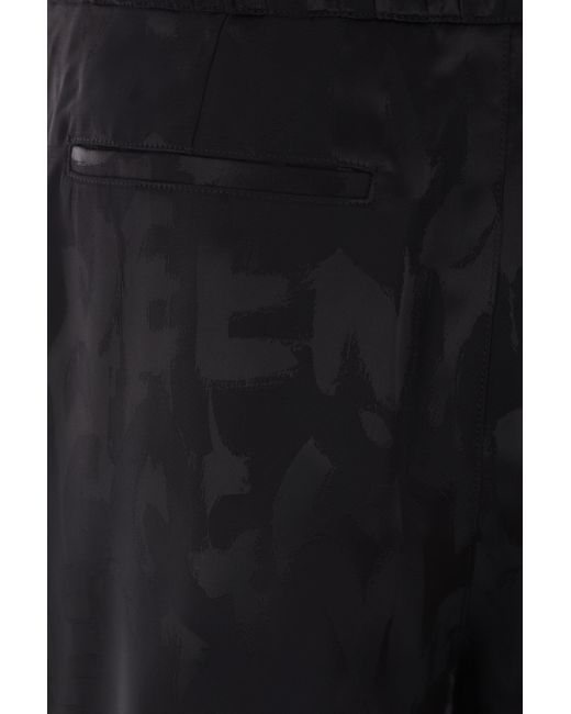 McQueen Black Logo Patterned Satin Shorts for men