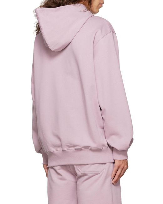 Helmut Lang Pink Logo-Print Cotton Hoodie for men