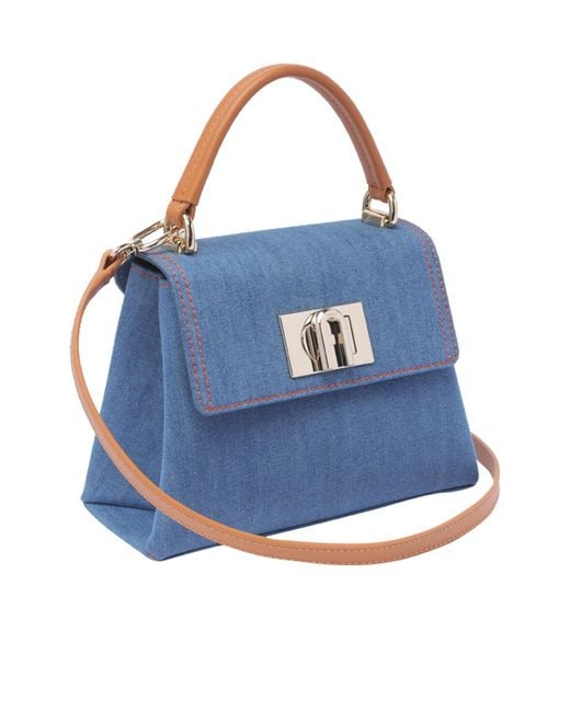 Furla Blue 1927 Mini Denim Tote Bag
