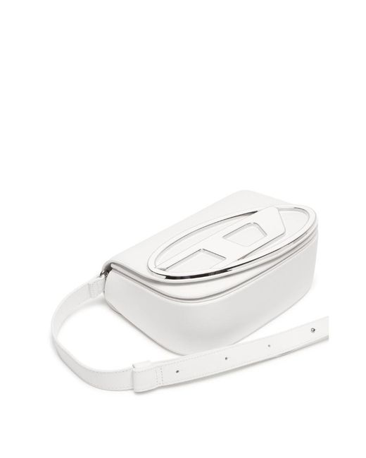 DIESEL White 1Dr Leather Shoulder Bag