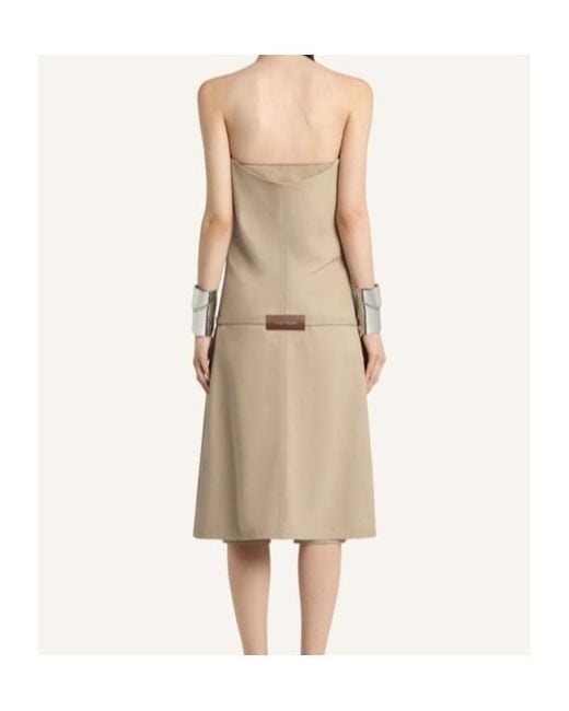 Courreges Natural Courrèges Belted Bustier Jumpsuit
