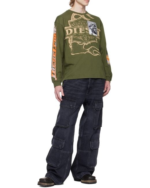 DIESEL Blue D-Touch-Cargo Relaxed Jeans for men