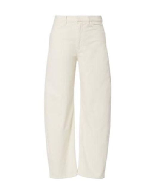 Nili Lotan White Tribeca Cotton-Blend Corduroy Barrel-Leg Pants