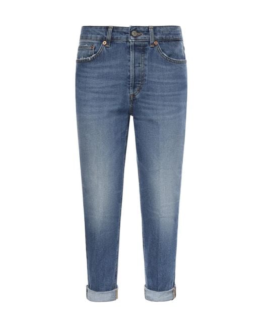 Dondup Blue Cuffed Slim Jeans
