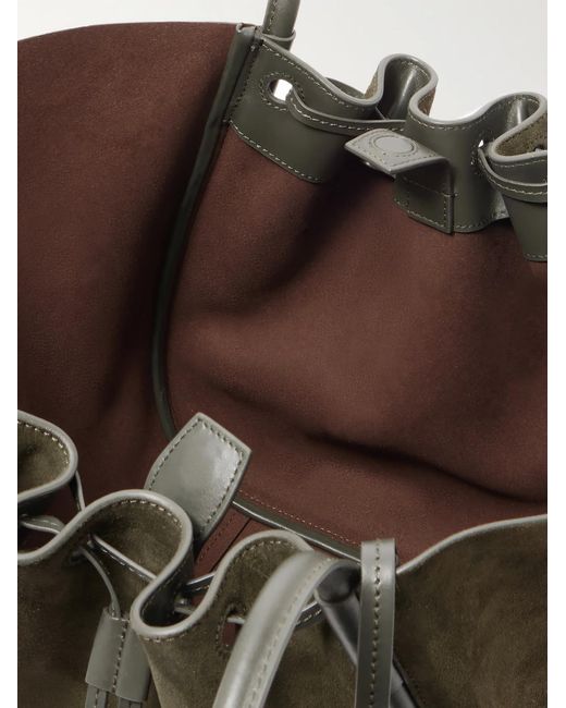 Proenza Schouler Multicolor Large Leather-Trimmed Ruched Suede Tote