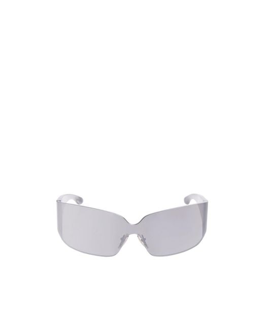 Balenciaga White Eyewear Mono Square Frame Sunglasses for men