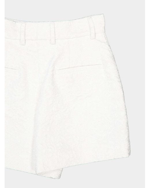 Dolce & Gabbana White Floral Jacquard Shorts