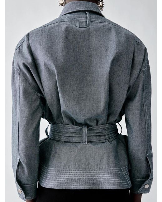 Jacquemus Blue Belted Peplum Jacket