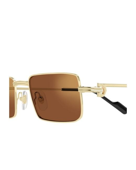 Cartier Brown Rectangular Frame Sunglasses for men