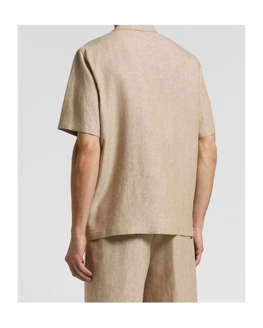Peserico Natural Short-Sleeved Pocket Shirt for men