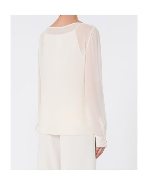 Max Mara White Studio Long-Sleeved Blouse