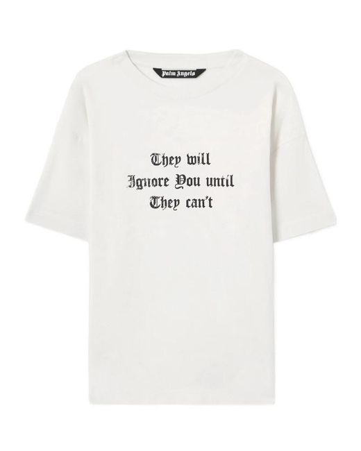 Palm Angels White Statement Regular Tee for men