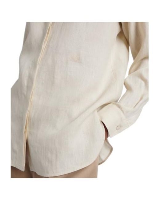 Max Mara White Linen Long-Sleeved Shirt