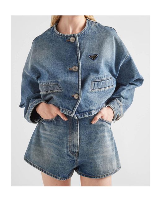 Prada Denim Short Blue cotton