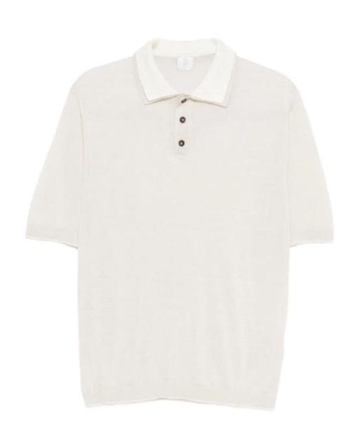 Eleventy White Collared Button Polo Shirt for men