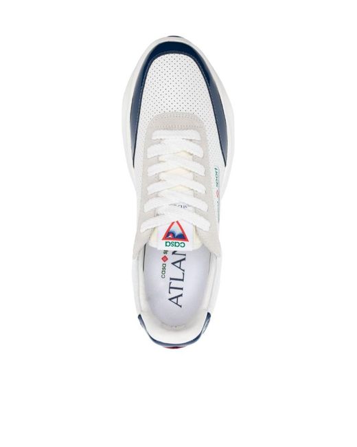 Casablanca Blue Logo-Patch Lace-Up Sneakers for men