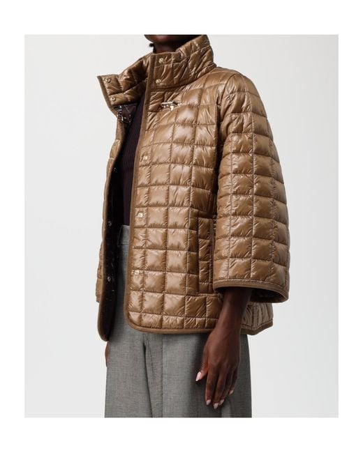 Fay Brown Quilted Toggle Coat