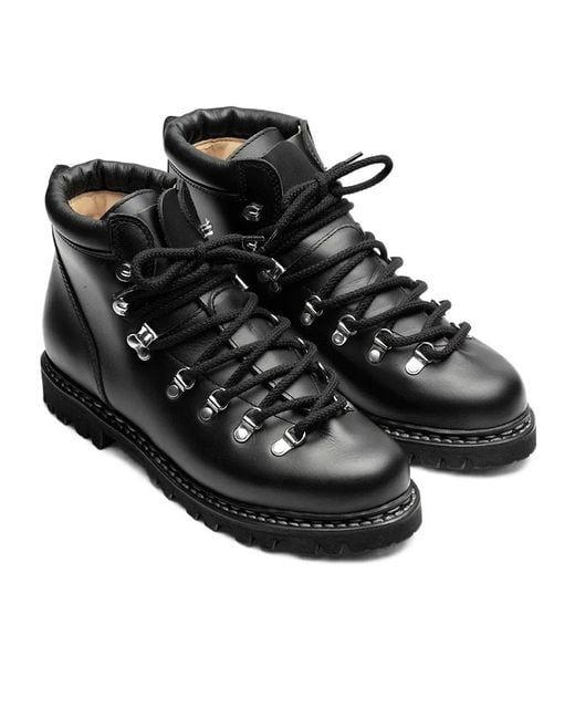 Paraboot Black Round-Toe Short Boots