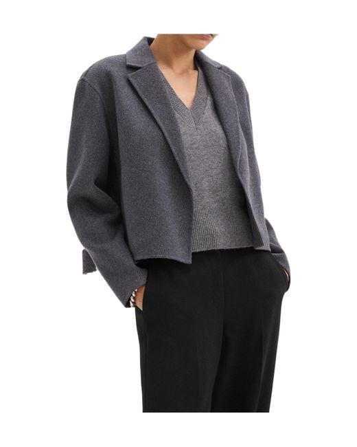 Theory Gray Relaxed Cardigan Jacket