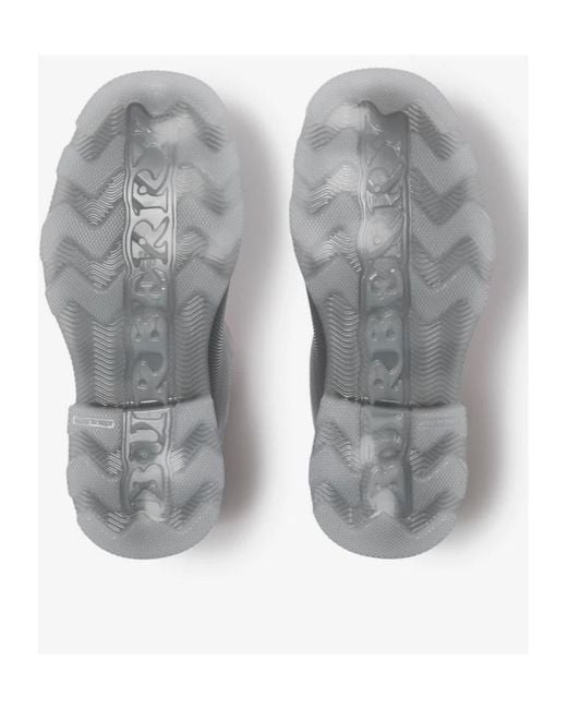 Burberry Gray Marsh Vintage-Check Mesh Pull-On Boots