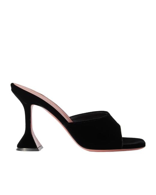 AMINA MUADDI Black Lupita Velvet Mules