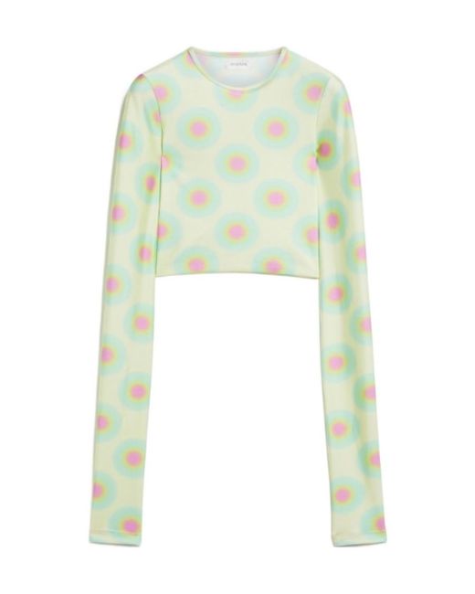 Sportmax Green Graphic-Print Crew-Neck T-Shirt