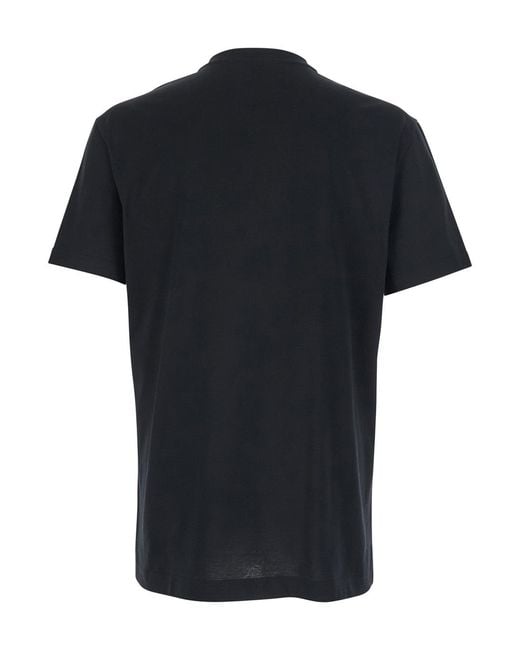 Dolce & Gabbana Black Logo Embroidered Crewneck T-Shirt for men